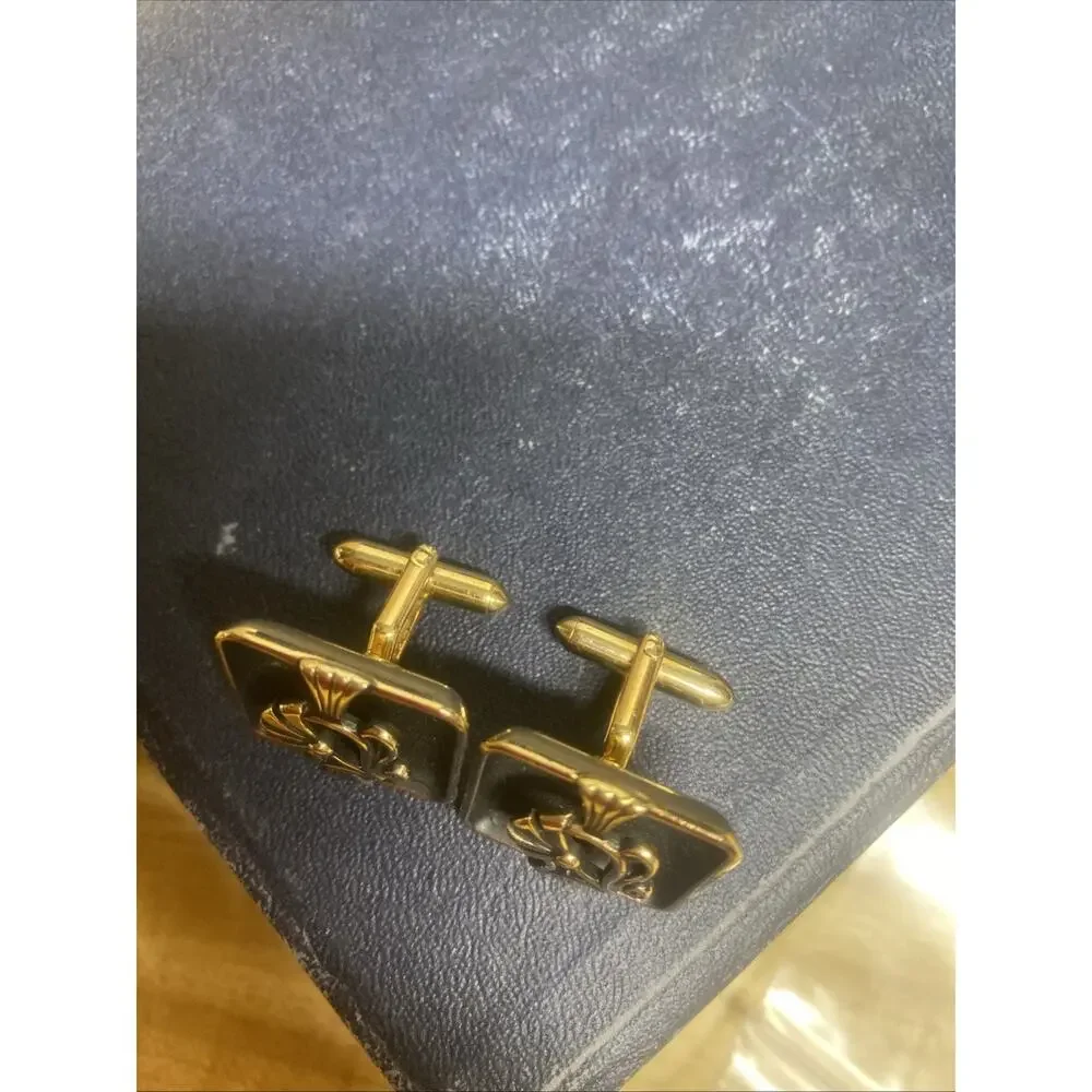 Vintage 50s MCM Swank Men's Jewelry Roman Knight Cufflinks Gold Tone & Back